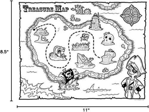 Guajolote Prints Treasure Map Pirate Party Favors
