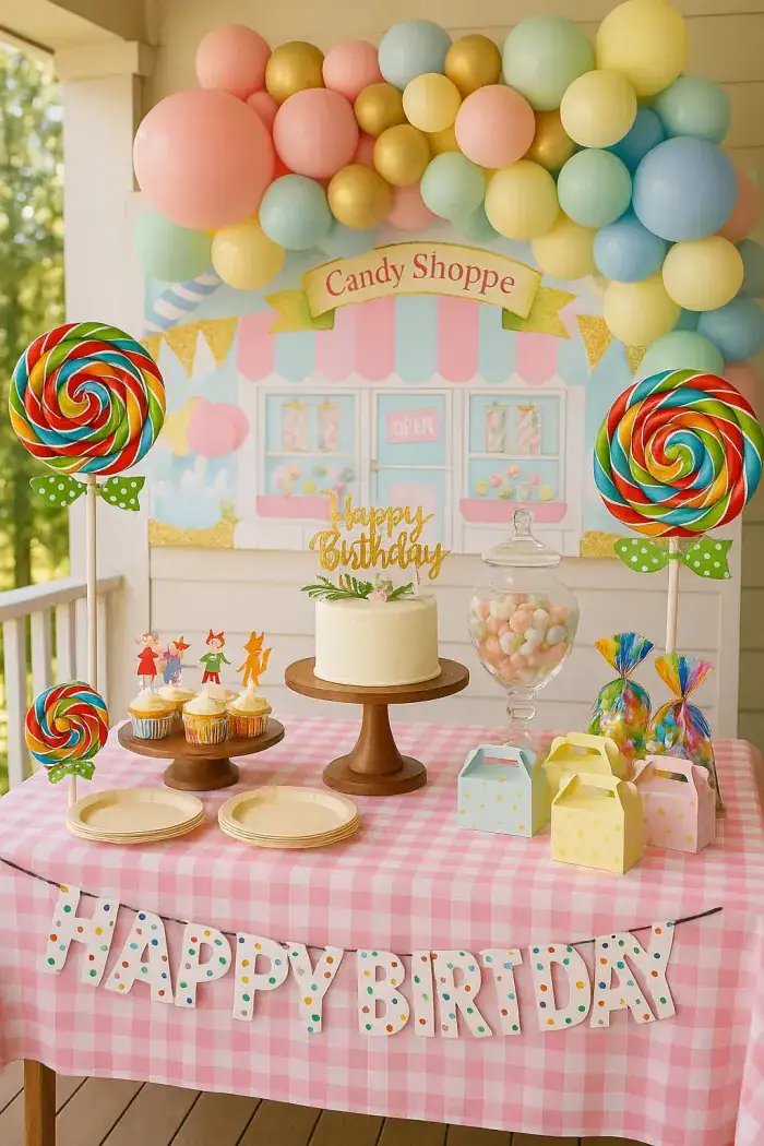 Vintage Candy Shop party setup