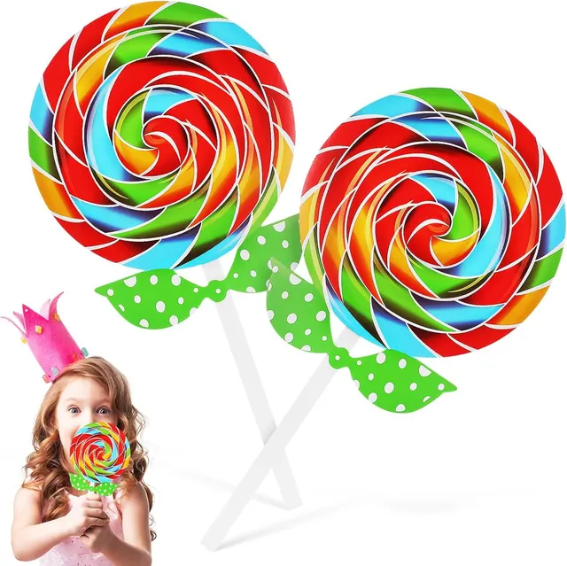 Giant Lollipop Props, 2-Pack — Coated Paper & Felt