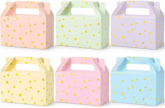 Pastel Star Party Favor Boxes, 24pc