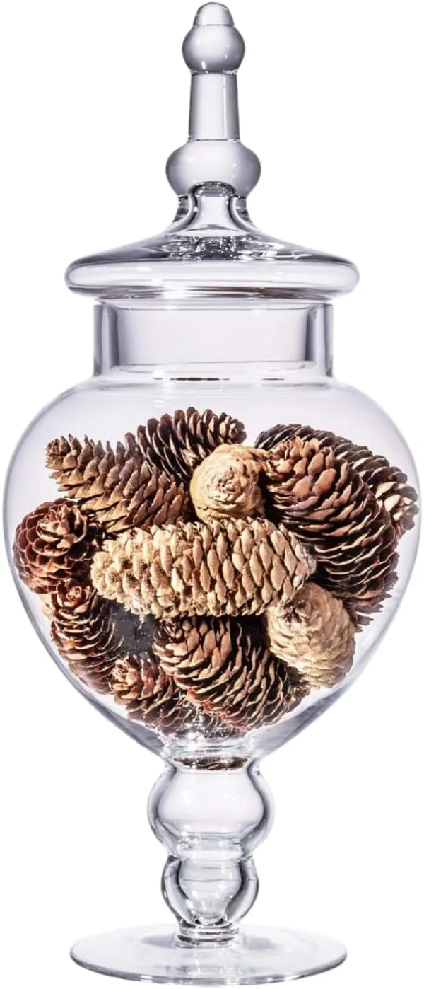 Large Glass Apothecary Jar with Lid, 15in