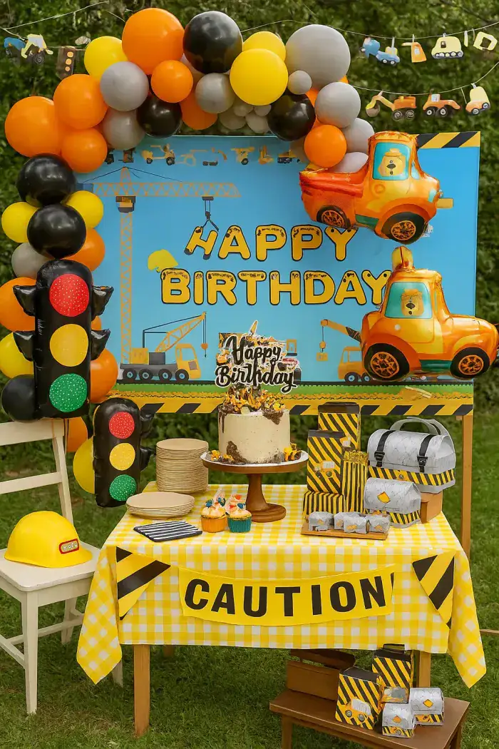 Construction Zone party setup