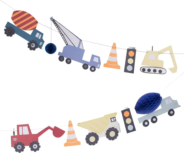 Meri Meri Construction Party Banner, 14ft