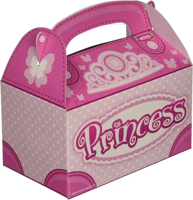 Pink Princess Party Favor Treat Boxes, 12-Pack