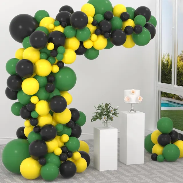 Dark Green Yellow Black Balloon Garland Arch Kit (backup)