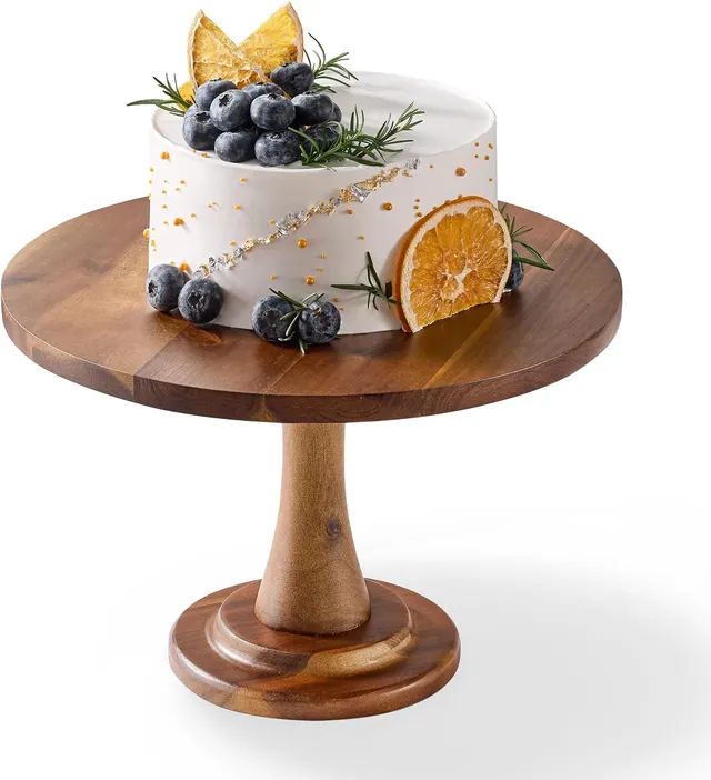 Tidita 12-Inch Acacia Wood Cake Stand